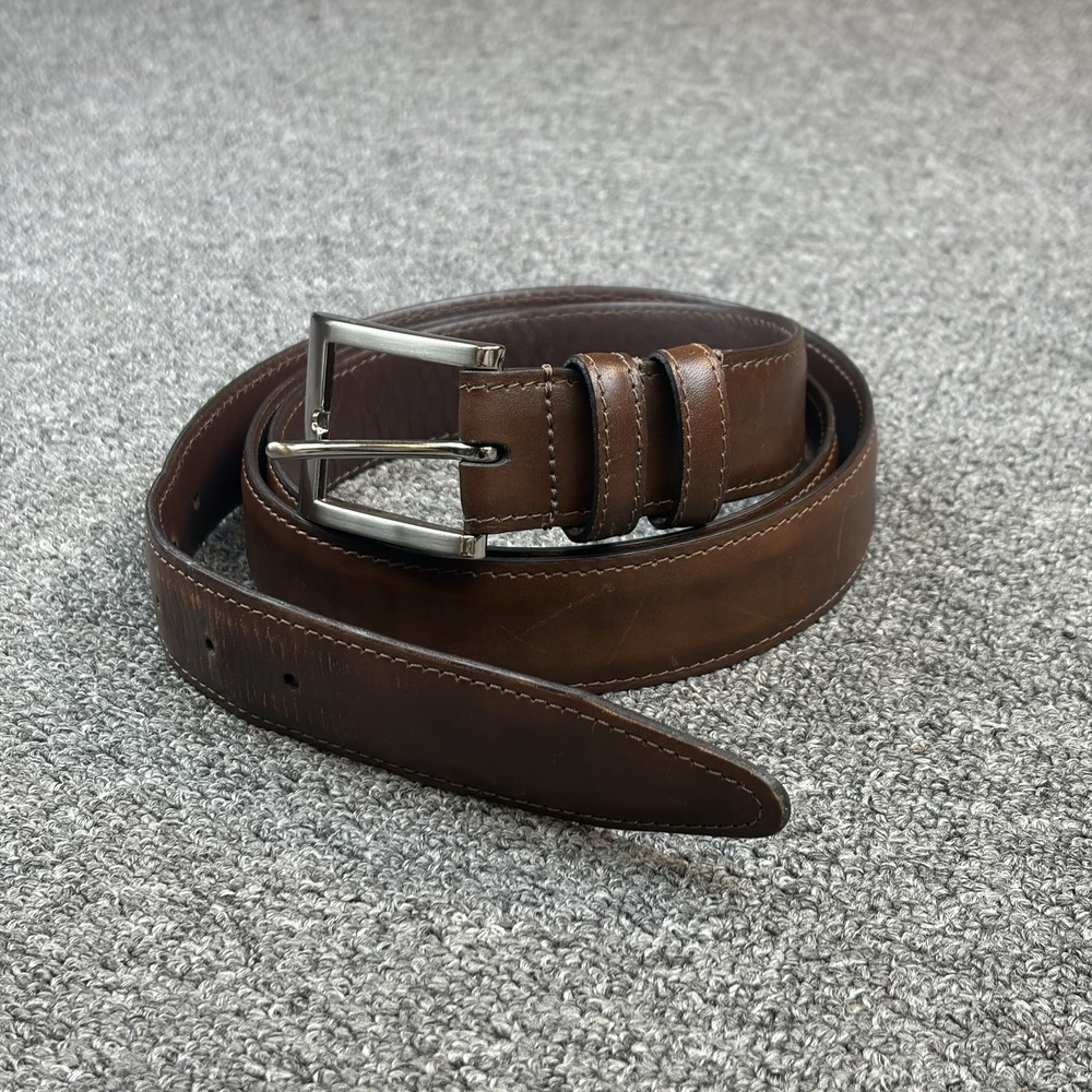 Allen Edmonds Italian Calfskin Brown Leather Belt Size 52 Made in USA‎ Dress